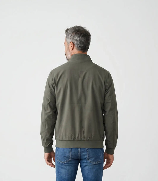 Classic Minimalist Zip-Up Harrington Jacket