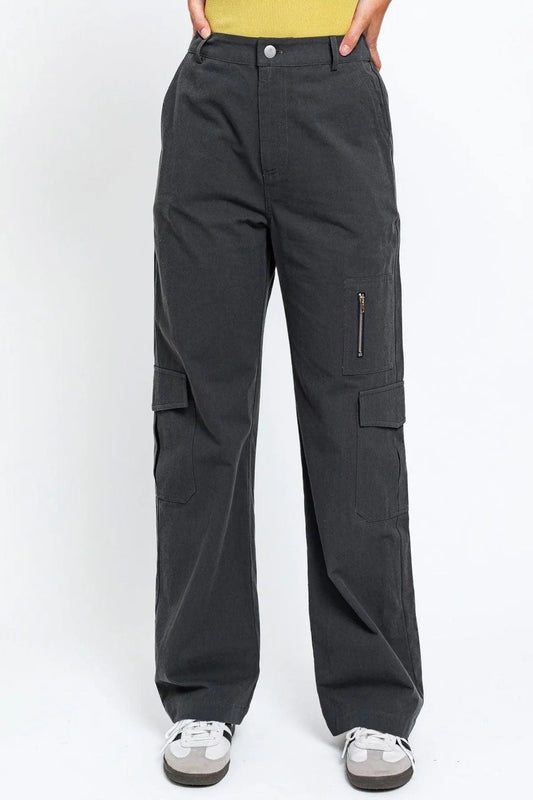 Chic High-Waisted Wide-Leg Cargo Pants