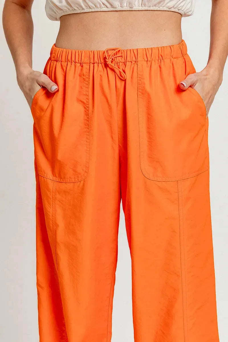 Trendy High-Waisted Drawstring Jogger Pants with Ankle-Tie Detail