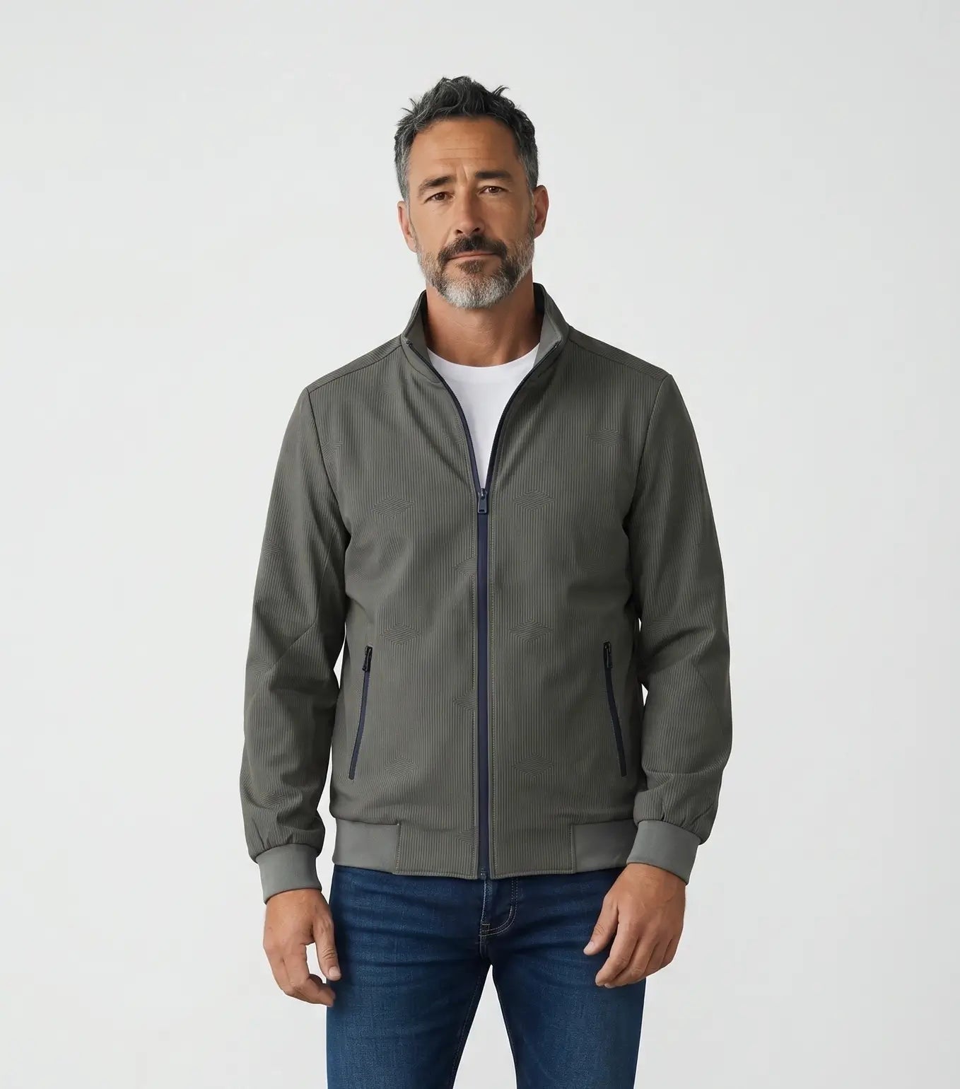 Classic Minimalist Zip-Up Harrington Jacket