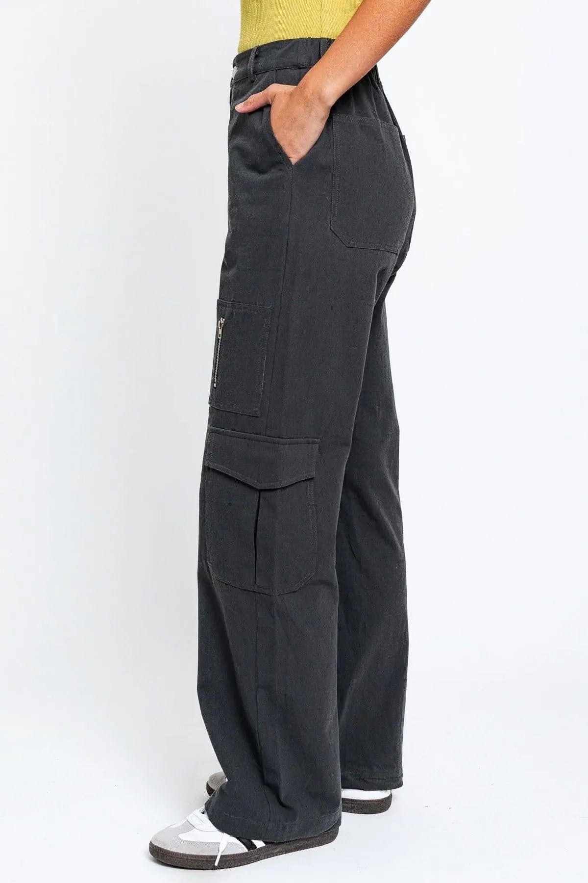 Chic High-Waisted Wide-Leg Cargo Pants