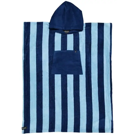 Relaxed Striped Terry Cloth Surf Poncho