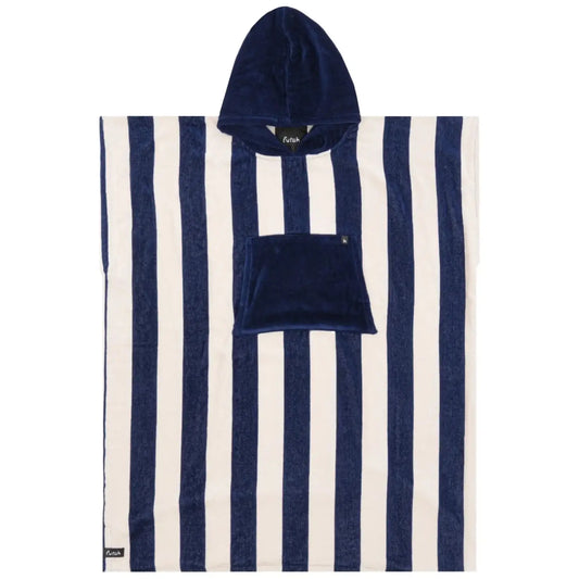 Relaxed Striped Terry Cloth Surf Poncho