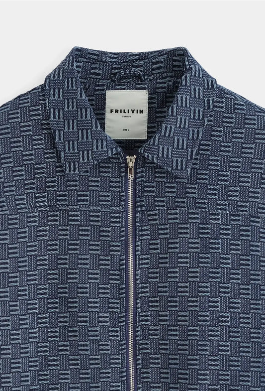Sophisticated Textured Knit Zip-Up Bomber Jacket