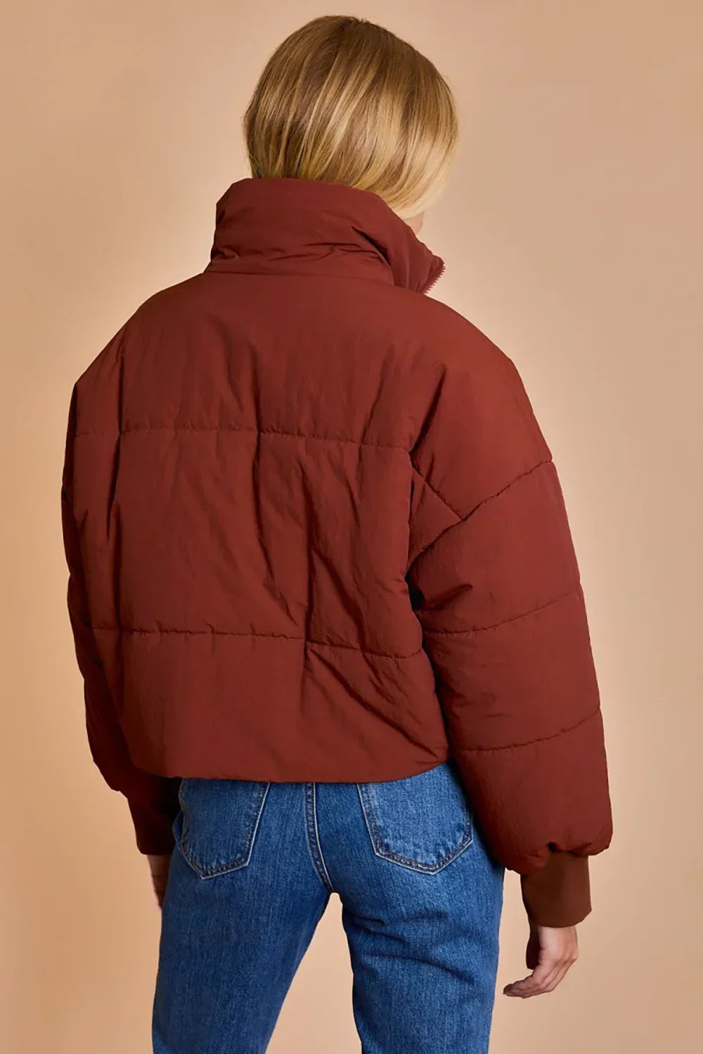 Quilted Puffer Cropped Bomber Jacket
